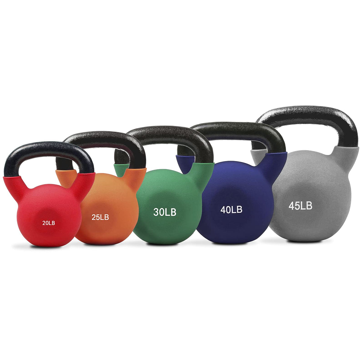 Neoprene Kettlebell Set with Solid Cast Iron Core