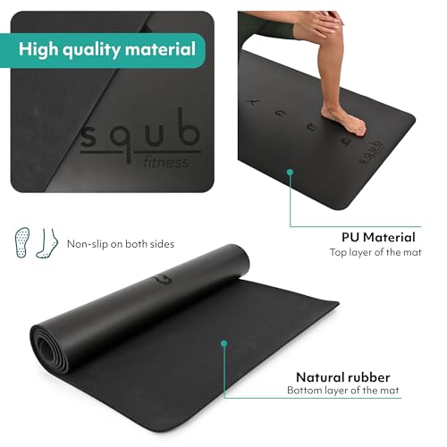 5mm Non-Slip Yoga Mat with Natural Rubber Grip