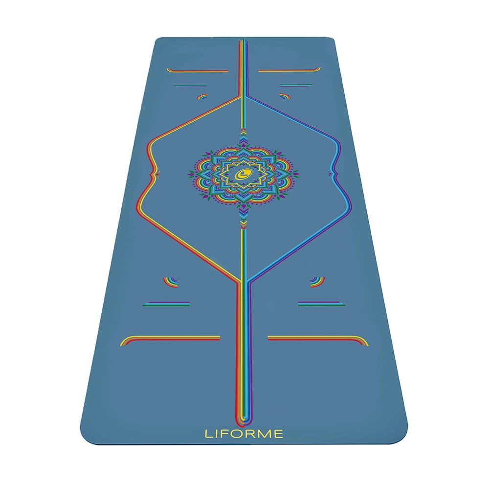 Printed Yoga Mat with Alignment Guide & High-Grip Surface
