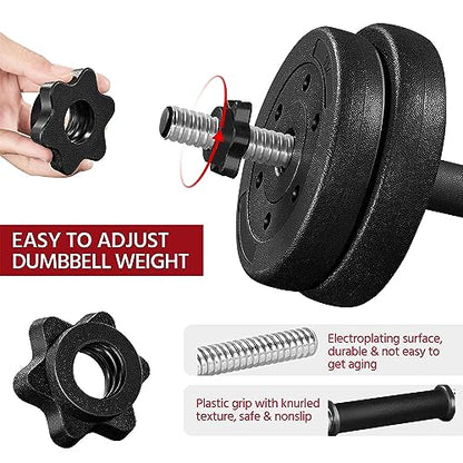 Adjustable Dumbbell Set with Secure Spinlock Collars