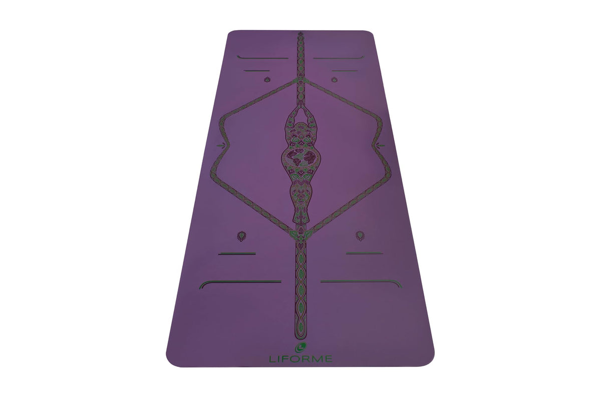Printed Yoga Mat with Alignment Guide & High-Grip Surface