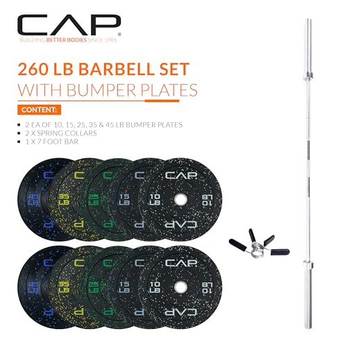260LB Olympic Weight Set with 7FT Barbell