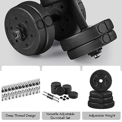 Adjustable Dumbbell Set with Secure Spinlock Collars