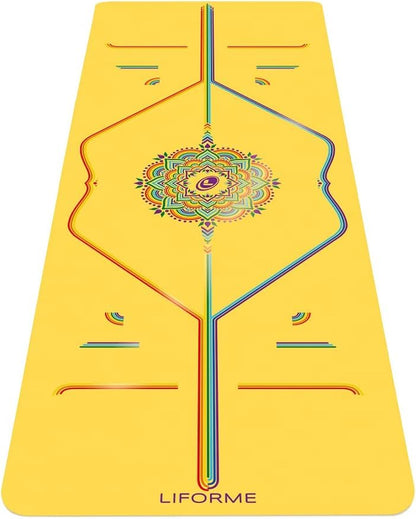 Printed Yoga Mat with Alignment Guide & High-Grip Surface