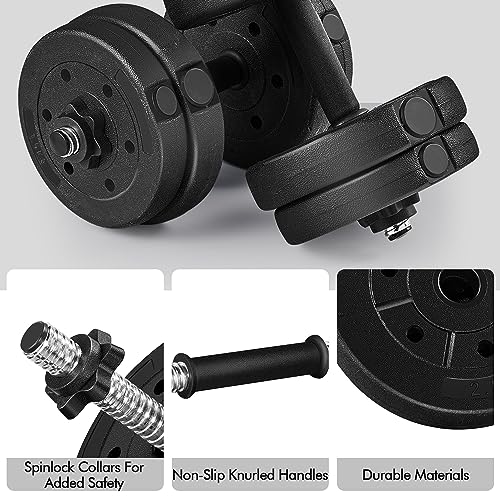 Adjustable Dumbbell Set with Secure Spinlock Collars