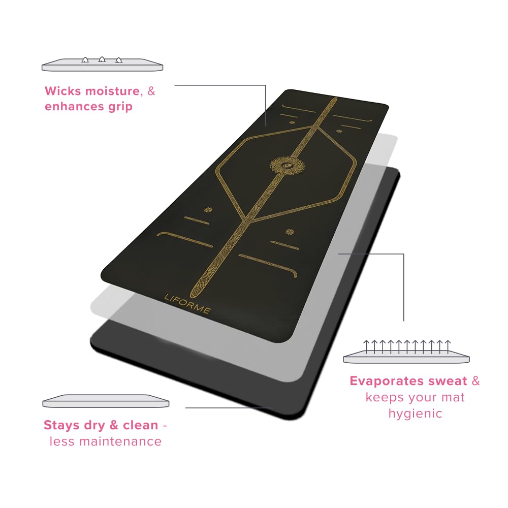 Printed Yoga Mat with Alignment Guide & High-Grip Surface
