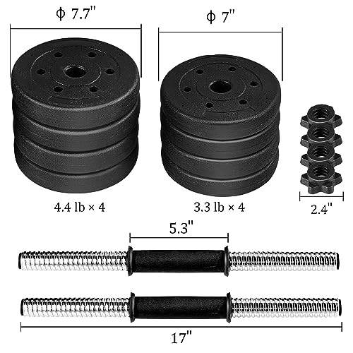 Adjustable Dumbbell Set with Secure Spinlock Collars