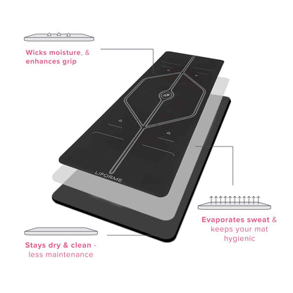 XL Yoga Mat with Alignment Guide & Advanced Grip