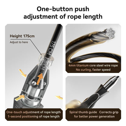 Weighted Jump Rope with Dual-Bearing Speed Rotation
