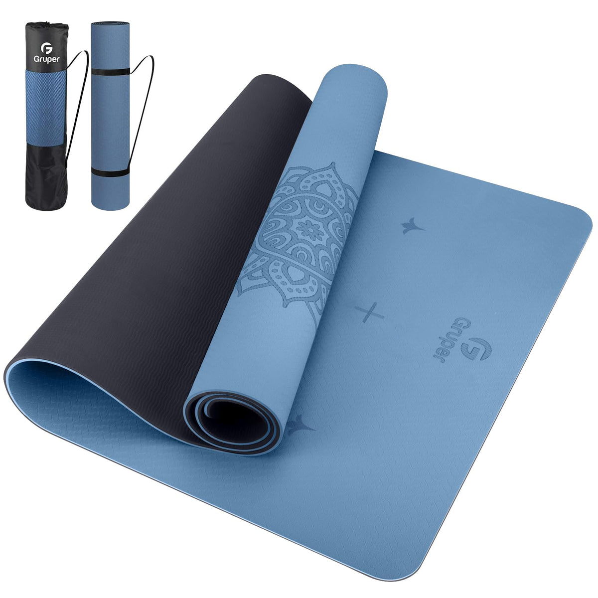 Non-Slip TPE Yoga Mat with Alignment Guide