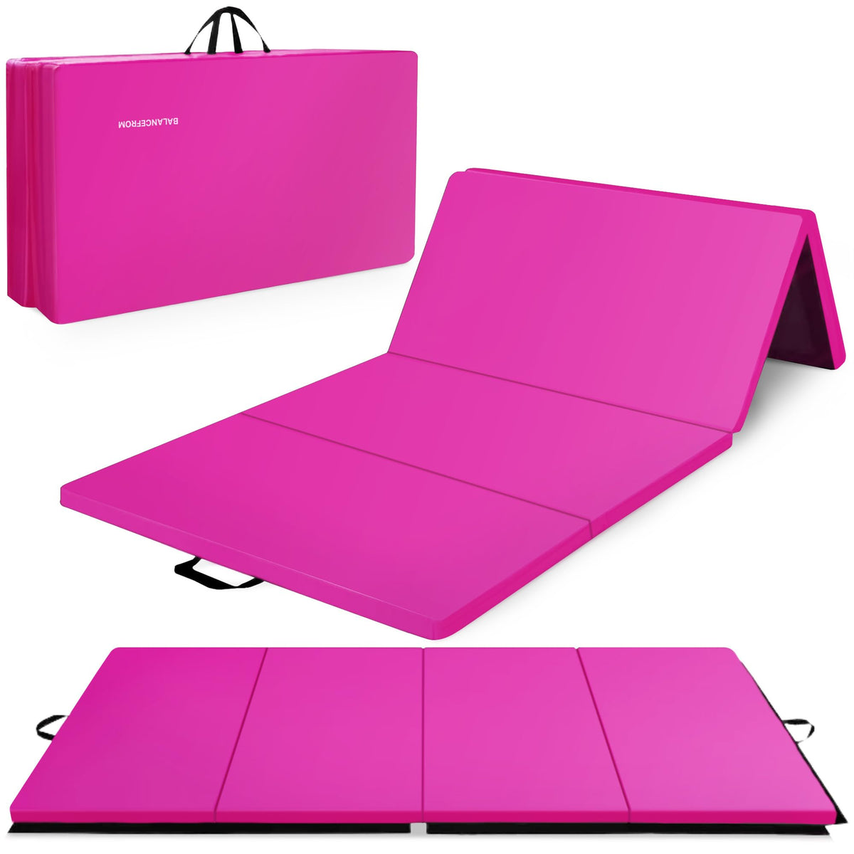 4-Panel Folding Gym Mat with 2-Inch Thick Padding
