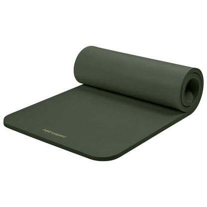 1-Inch Thick Yoga Mat with Carry Strap & Non-Slip Grip