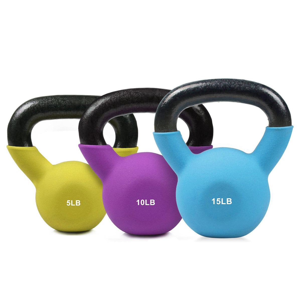 Neoprene Kettlebell Set with Solid Cast Iron Core