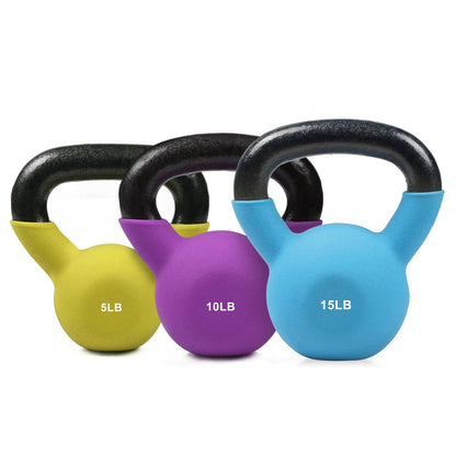 Neoprene Kettlebell Set with Solid Cast Iron Core