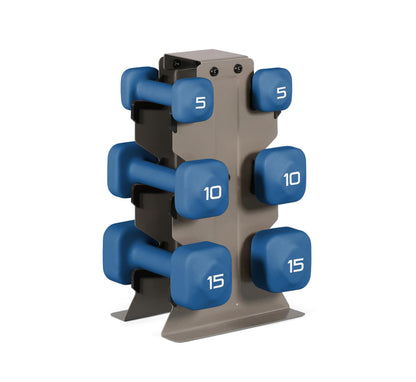 Neoprene Dumbbell Set with Compact Storage Rack