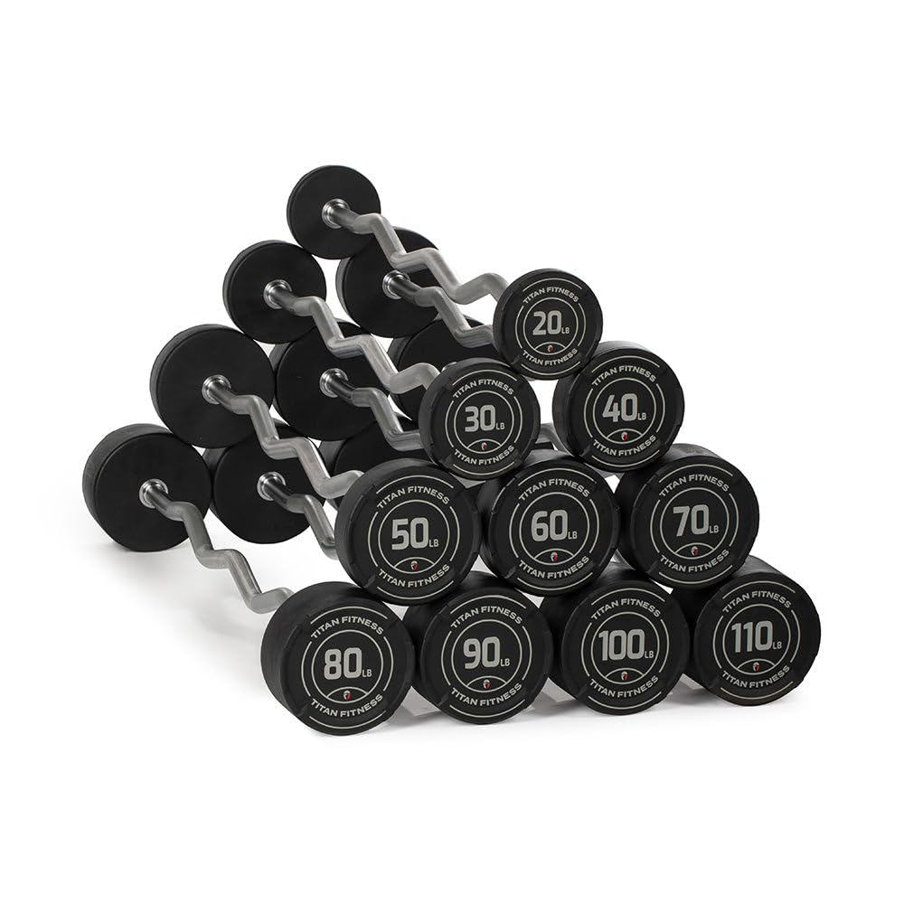 Rubber Fixed Barbell for Strength & Weight Training