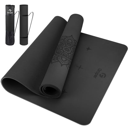 Non-Slip TPE Yoga Mat with Alignment Guide