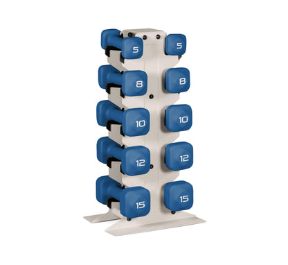 Neoprene Dumbbell Set with Compact Storage Rack