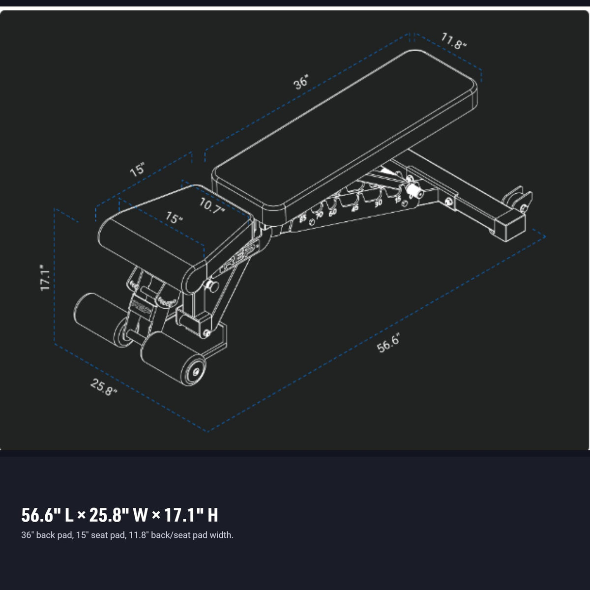 Foldable FID Weight Bench for Adjustable Training
