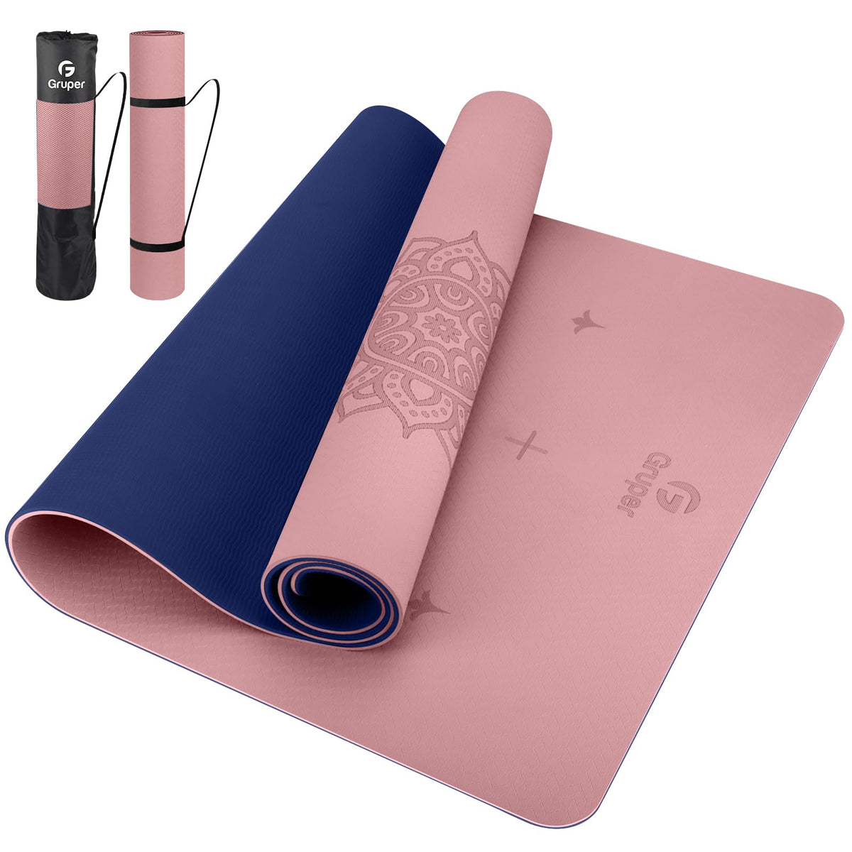 Non-Slip TPE Yoga Mat with Alignment Guide