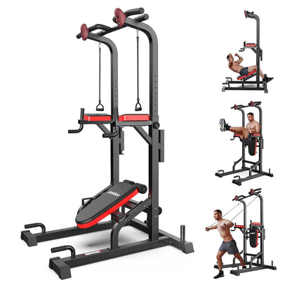 450LB Adjustable Power Tower with Pull-Up & Dip Station