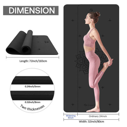 Non-Slip TPE Yoga Mat with Alignment Guide