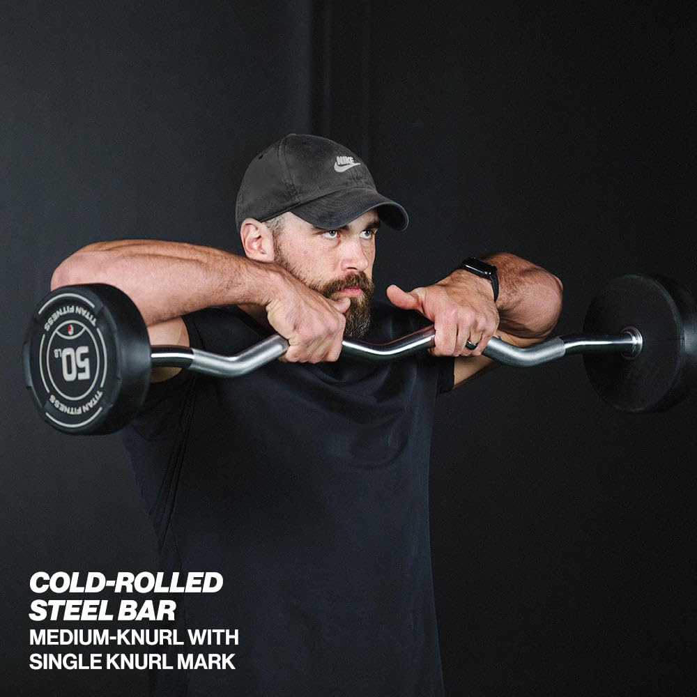Rubber Fixed Barbell for Strength & Weight Training