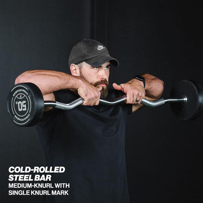 Rubber Fixed Barbell for Strength & Weight Training