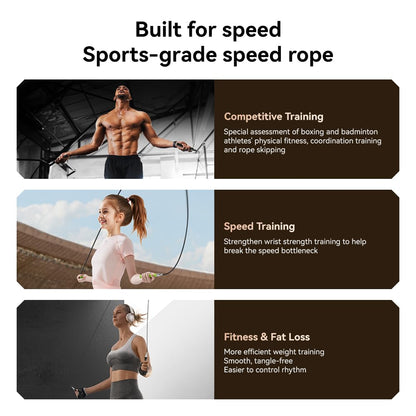 Weighted Jump Rope with Dual-Bearing Speed Rotation