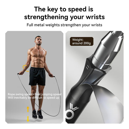 Weighted Jump Rope with Dual-Bearing Speed Rotation