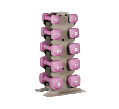 Neoprene Dumbbell Set with Compact Storage Rack