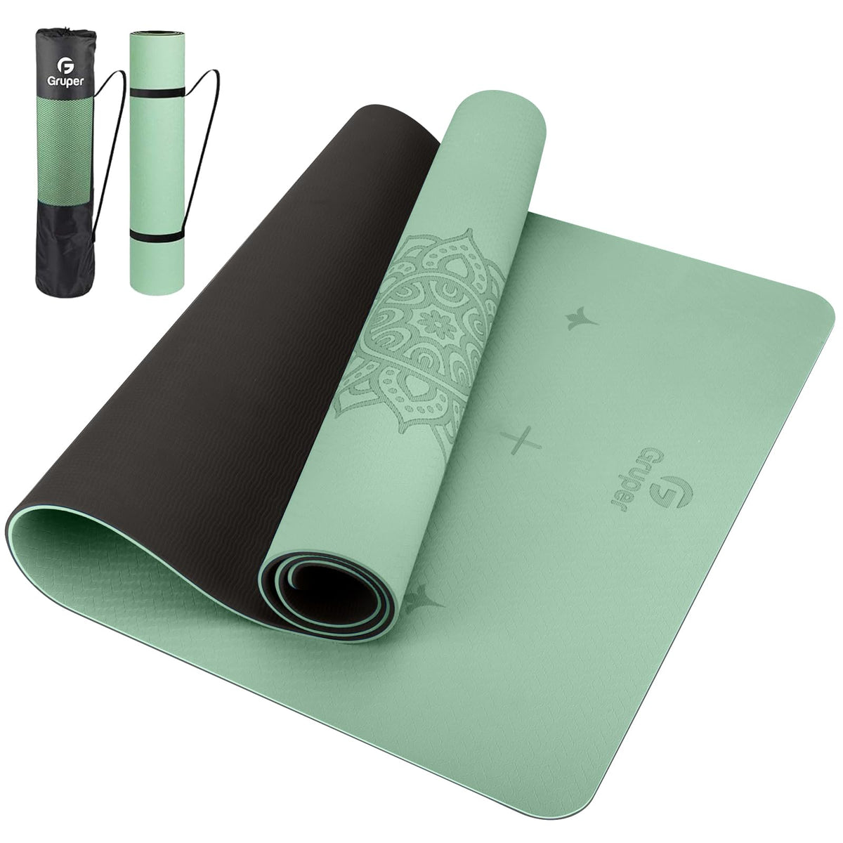 Non-Slip TPE Yoga Mat with Alignment Guide