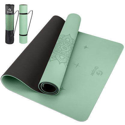 Non-Slip TPE Yoga Mat with Alignment Guide