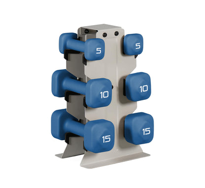 Neoprene Dumbbell Set with Compact Storage Rack