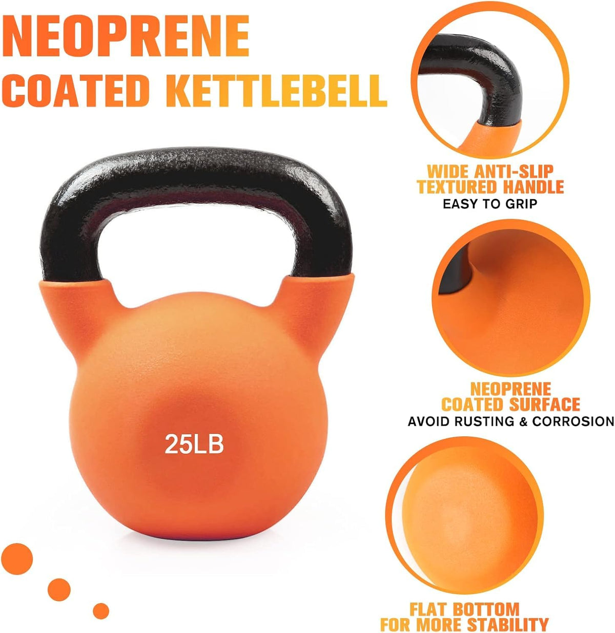 Neoprene Kettlebell Set with Solid Cast Iron Core