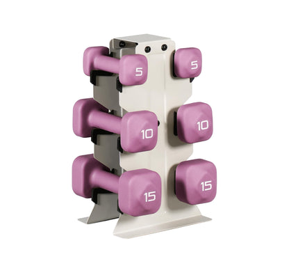 Neoprene Dumbbell Set with Compact Storage Rack
