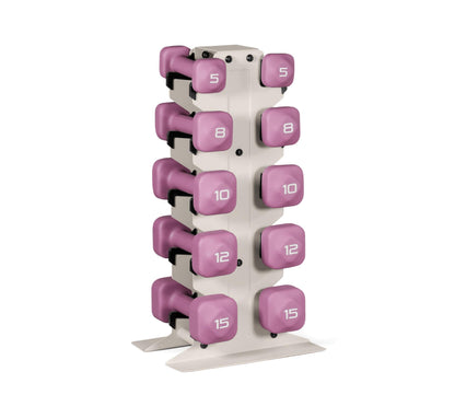 Neoprene Dumbbell Set with Compact Storage Rack