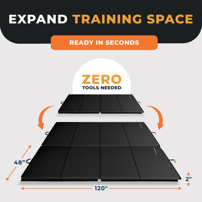 4-Panel Folding Gym Mat with 2-Inch Thick Padding