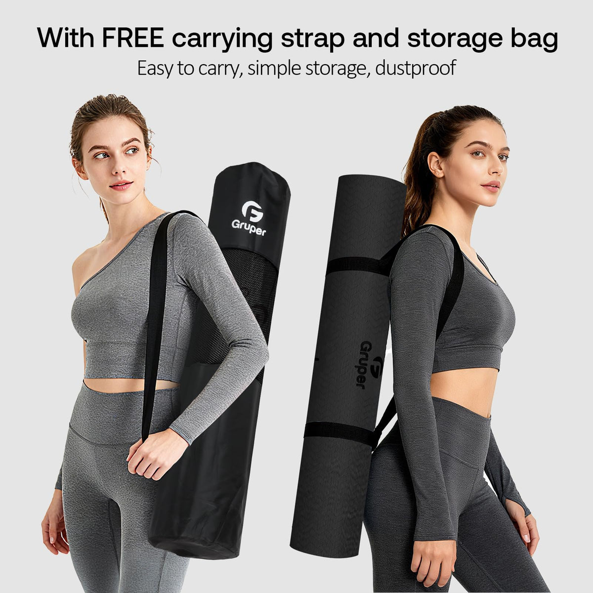 Non-Slip TPE Yoga Mat with Alignment Guide