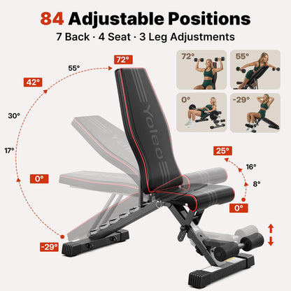 827LB Adjustable Weight Bench for Strength Training