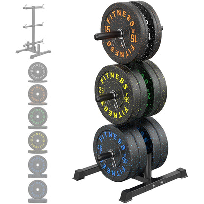 Olympic Barbell Set with Bumper Plates & Rack