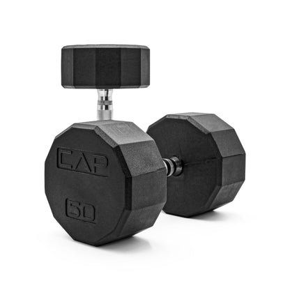 Rubber Hex Dumbbells with Comfort Grip Handles