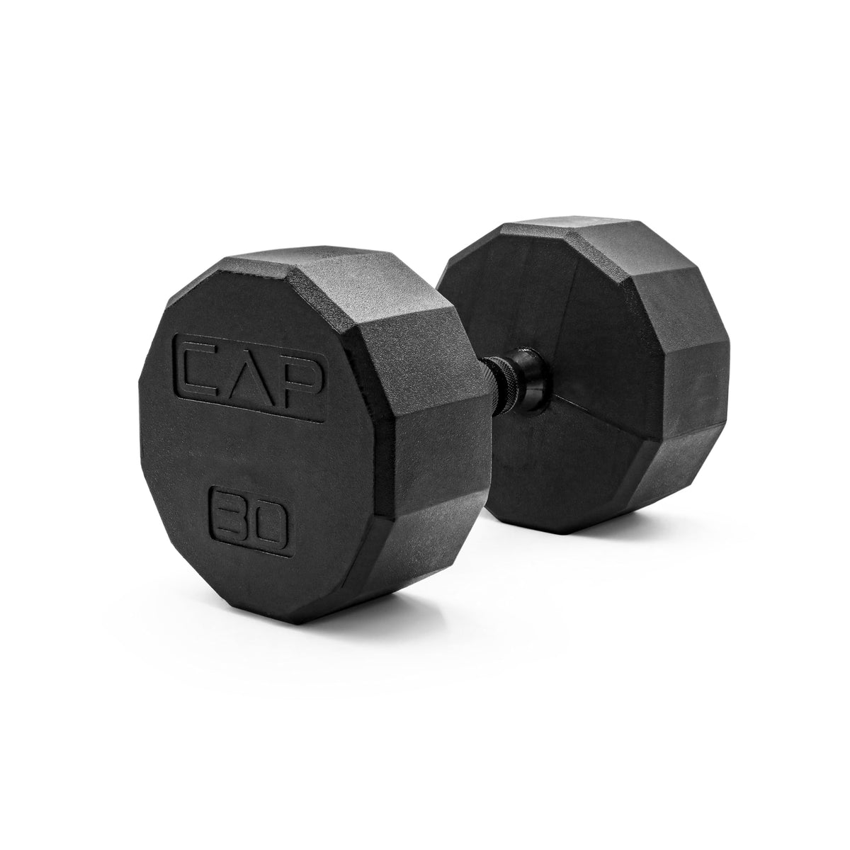 Rubber Hex Dumbbell with Chrome Comfort Grip