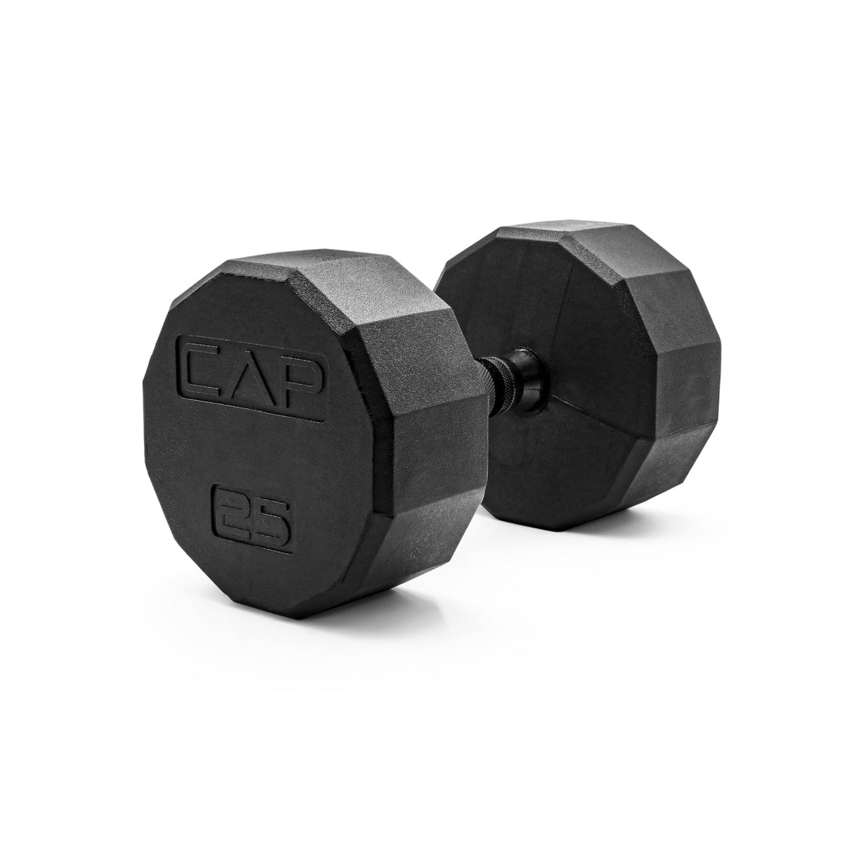 Rubber Hex Dumbbell with Chrome Comfort Grip