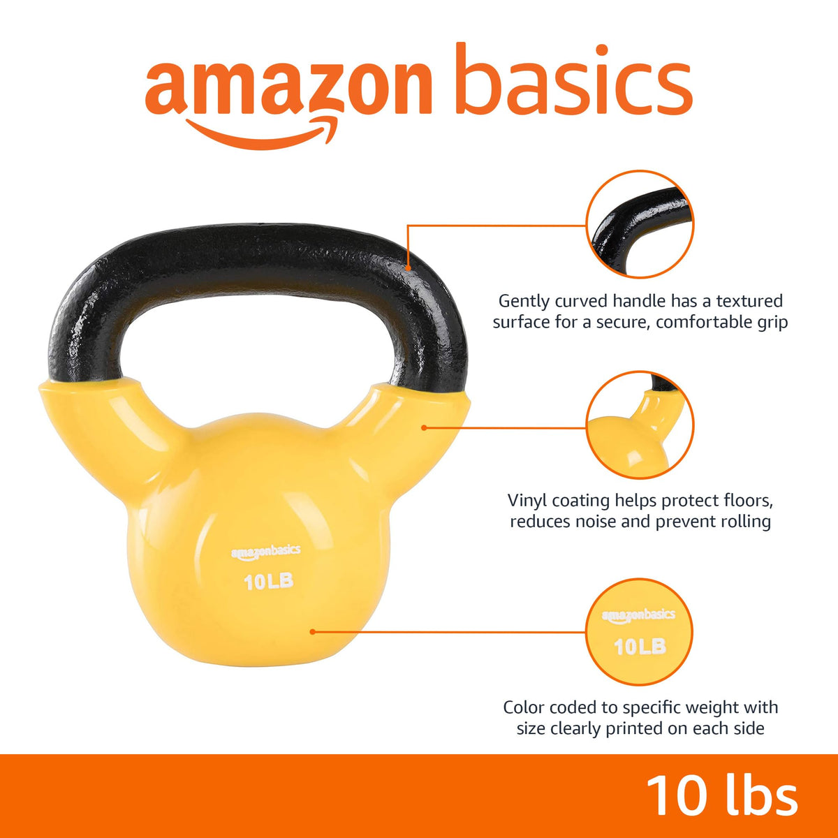 Vinyl Kettlebell with Comfortable Wide-Grip Handle