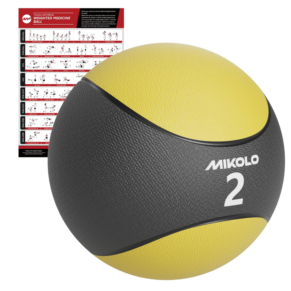 Rubber Slam Ball with High-Grip Textured Surface