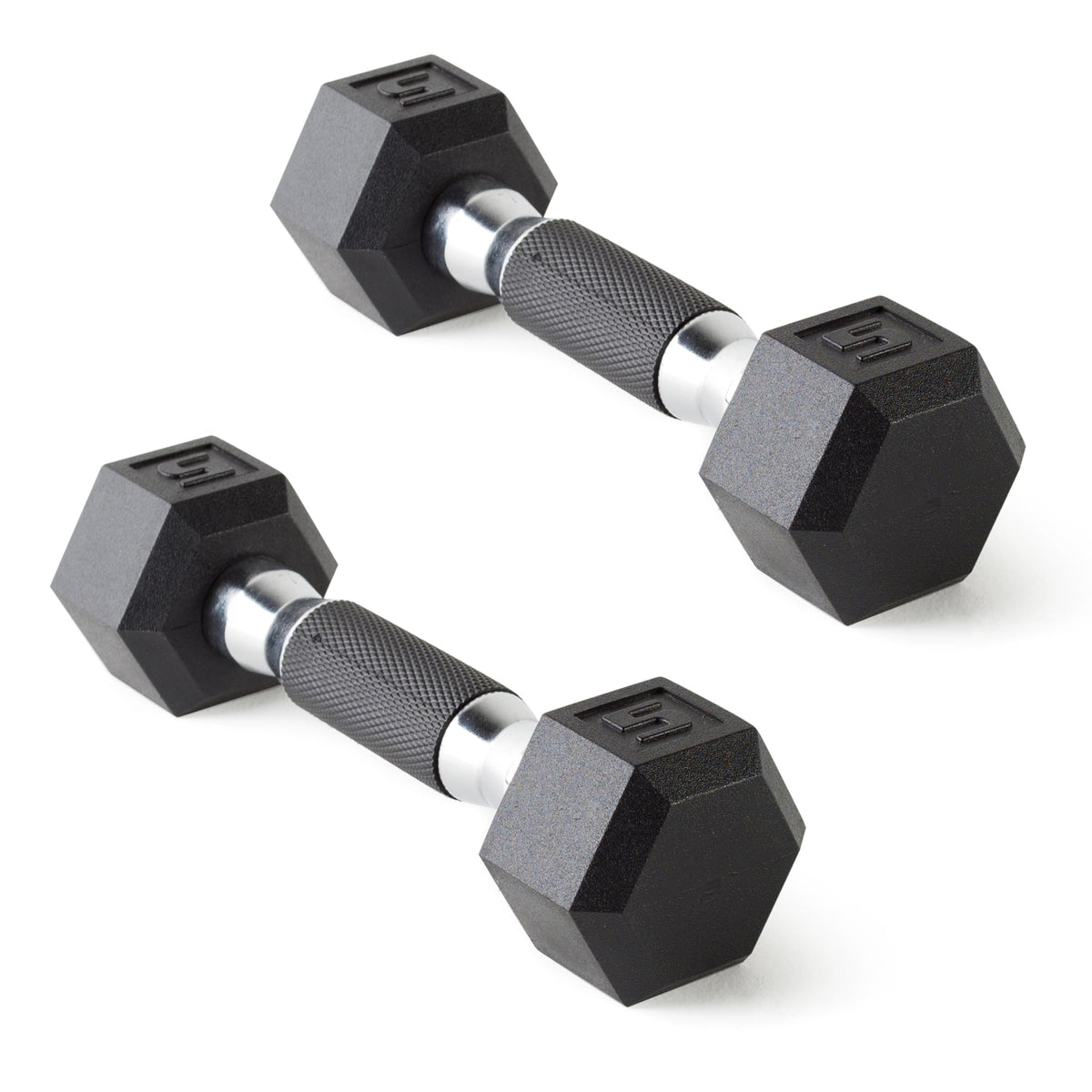 Rubber Hex Dumbbells with Comfort Grip Handles