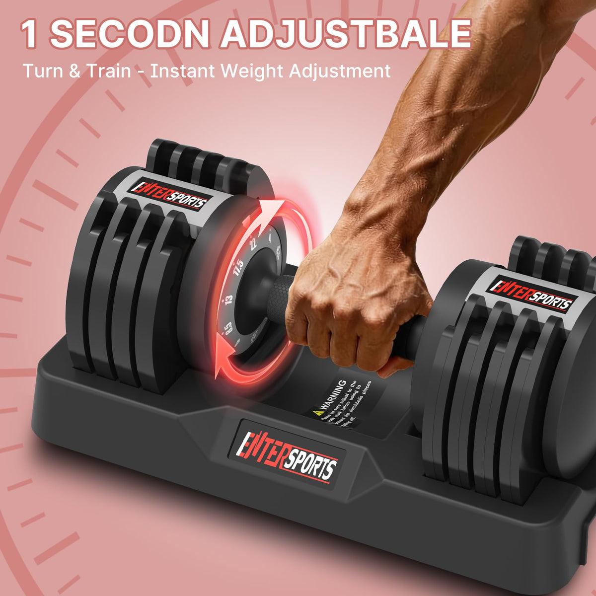 Quick-Adjust Dumbbell with Space-Saving Design