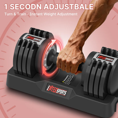 Quick-Adjust Dumbbell with Space-Saving Design
