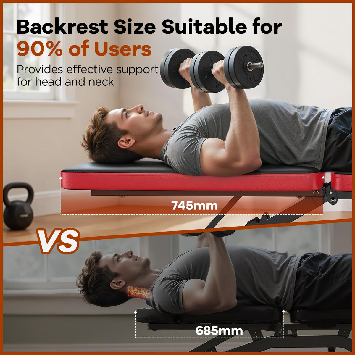 660LB Foldable Weight Bench with 8 Backrest Positions